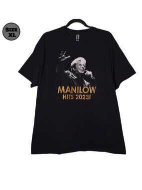 Barry Manilow Hits 2023 Tour USED Shirt (XL, Black, Pop, Piano)